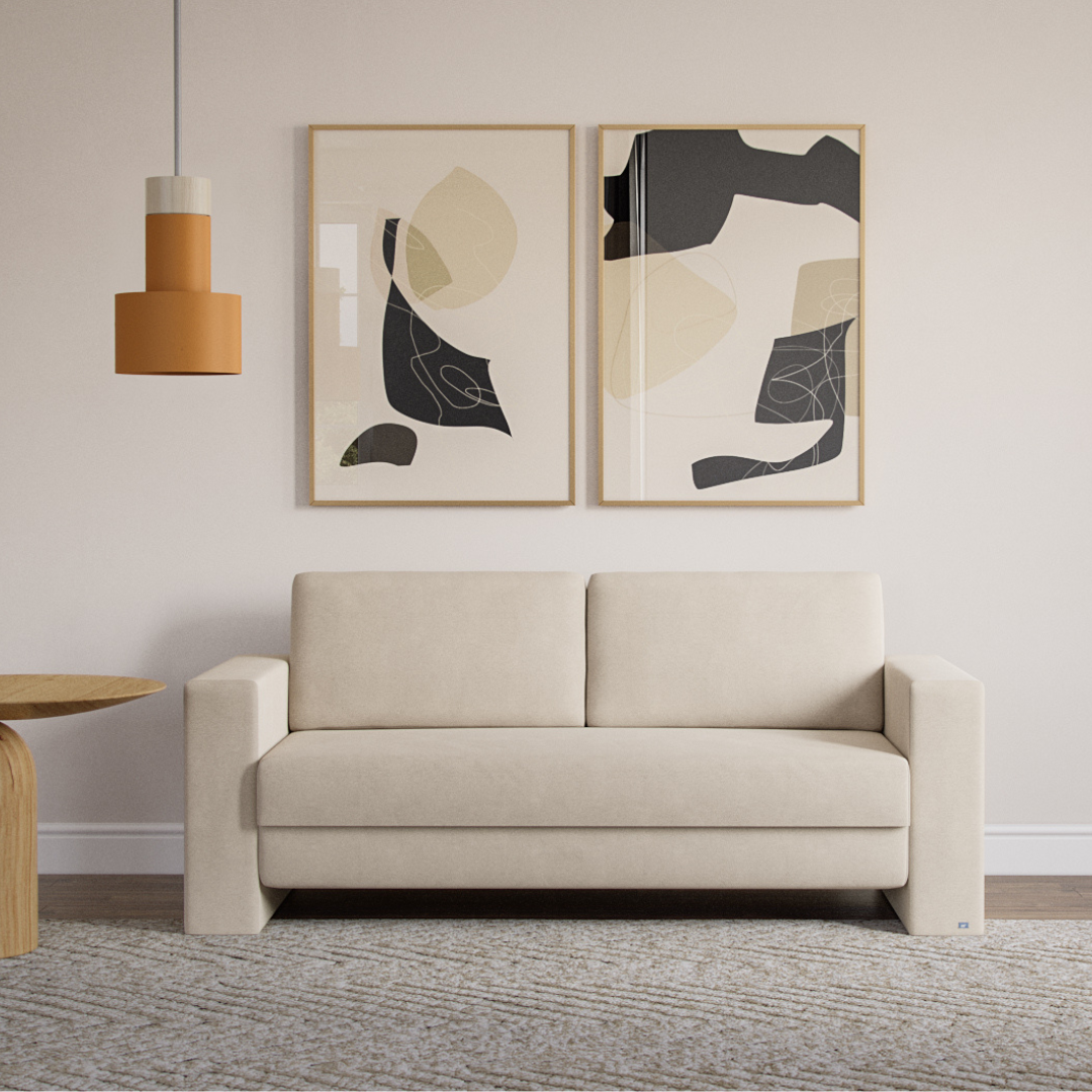 Bruno Schlafsofa Beige mit hohem Sitz- und Liegekomfort