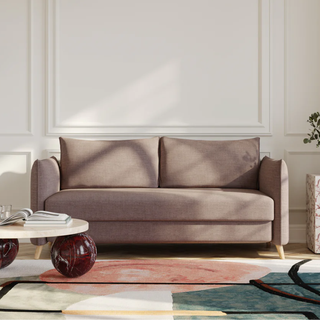 Braunes Schlafsofa von Bruno mit Schlaffunktion