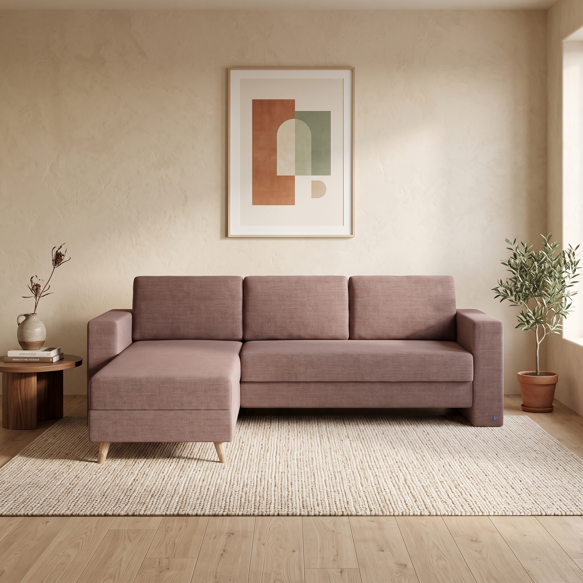 Bruno Schlafsofa in Braun, mit Boxspringkomfort