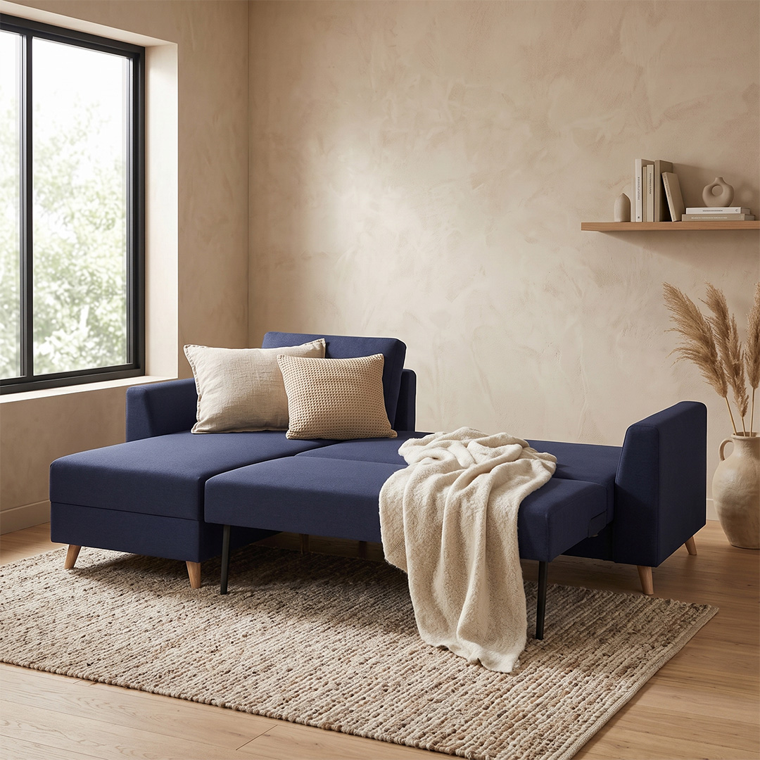 Bruno Ecksofa in Blau