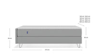 Boxspringbett Premium von Bruno – in Hellgrau, Compact-Kopfteil