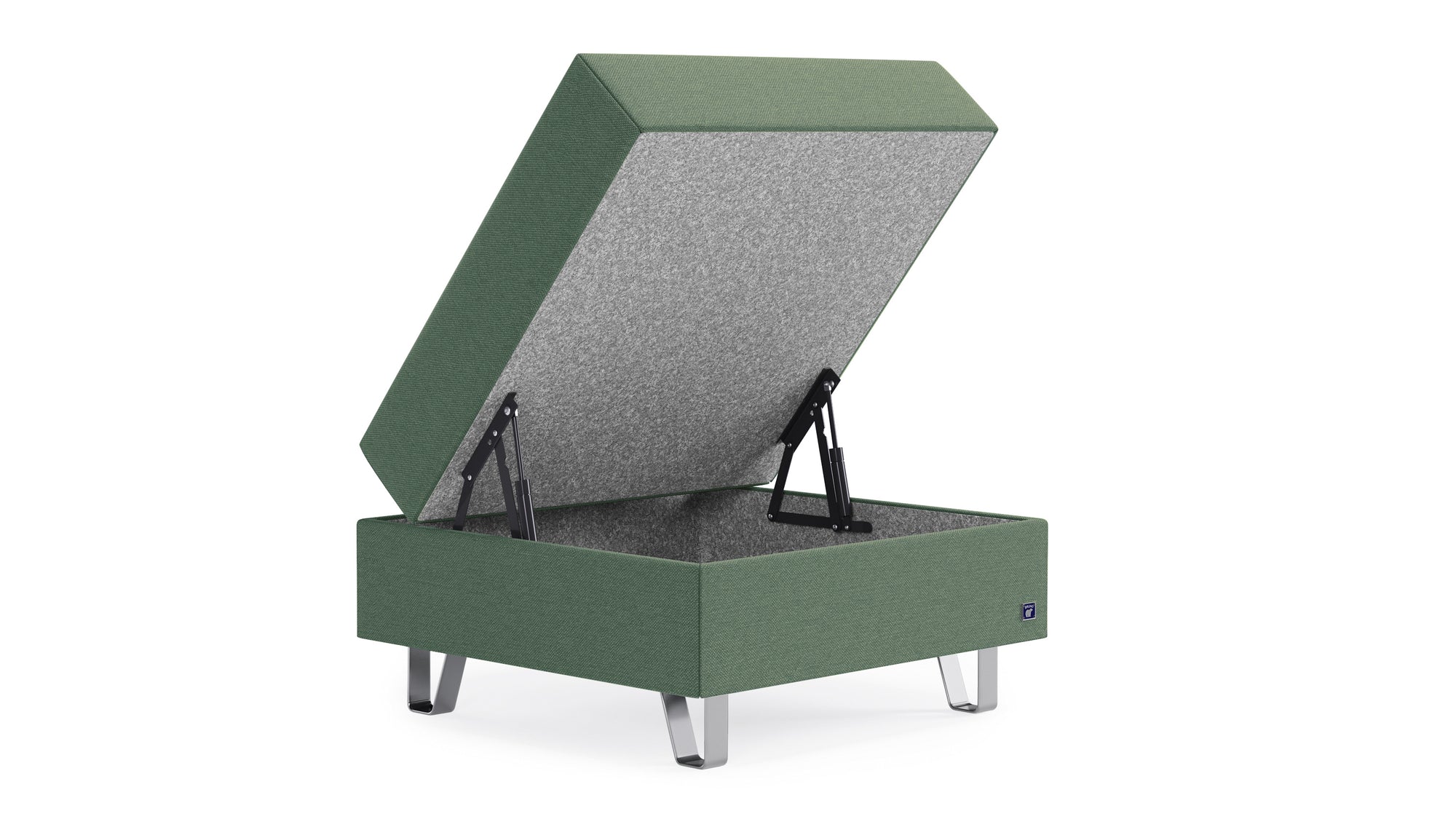 Hocker von Bruno – in Grün, Metallfüße