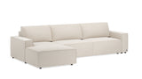 Bruno LOUNGE Ecksofa in Glory Soft Beige mit Recamier Links