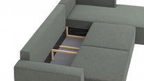 Bruno LOUNGE Ecksofa in Glory Forest Green, mit Recamiere, mit Stauraum
