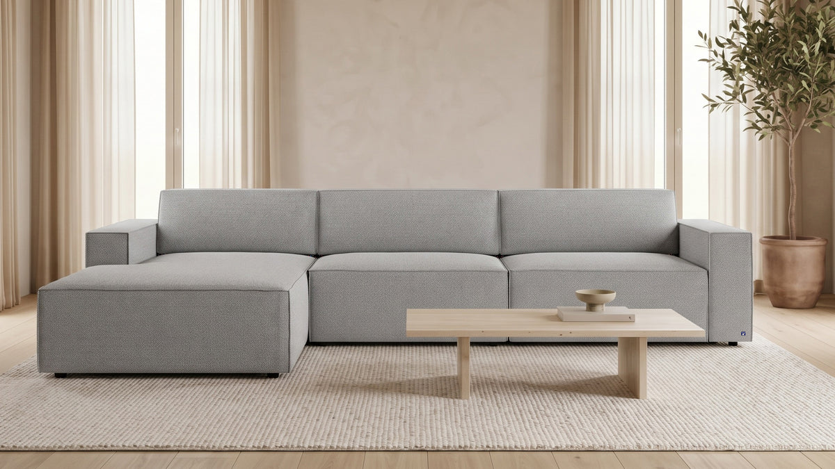Bruno LOUNGE Ecksofa in Glory Sage, mit Recamiere, linksseitig