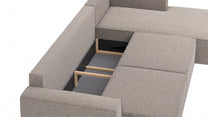 Bruno LOUNGE Ecksofa in Glory Taupe, mit Recamiere, mit Stauraum