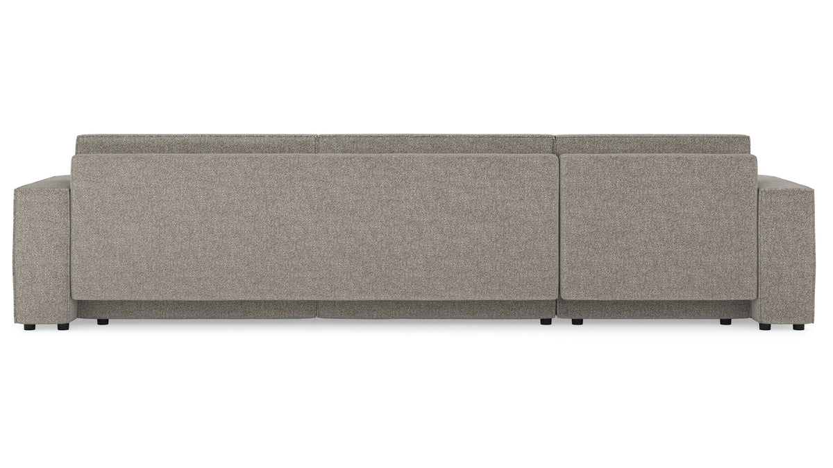Bruno Lounge Recamiere links in Glory Taupe – Rückansicht