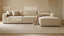Bruno LOUNGE Ecksofa mit produktbezogenen Vorteilen