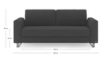 Schlafsofa von Bruno – 160 cm, in Anthrazit, Klassik-Armlehnen, Metallfüße