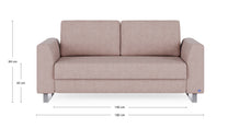Schlafsofa von Bruno – 140 cm, in Glory Blush, Klassik-Armlehnen, Metallfüße