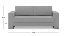 Schlafsofa von Bruno – 160 cm, Kubus-Armlehnen