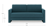 Schlafsofa von Bruno – 160 cm, in Türkis, schmale Armlehnen