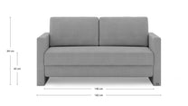 Schlafsofa von Bruno – 140 cm, in Braun, schmale Armlehnen