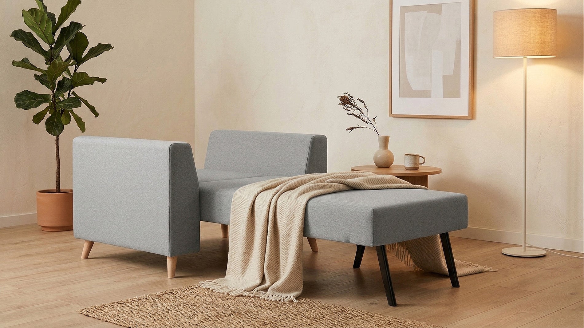 Ausgeklappter Schlafsessel