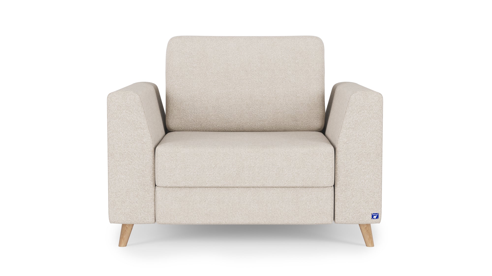 Schlafsessel von Bruno – in Glory Soft Beige, Holzfüße
