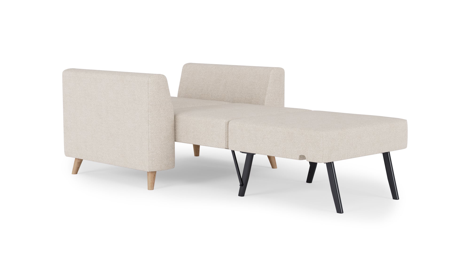 Schlafsessel von Bruno – in Glory Soft Beige, Holzfüße