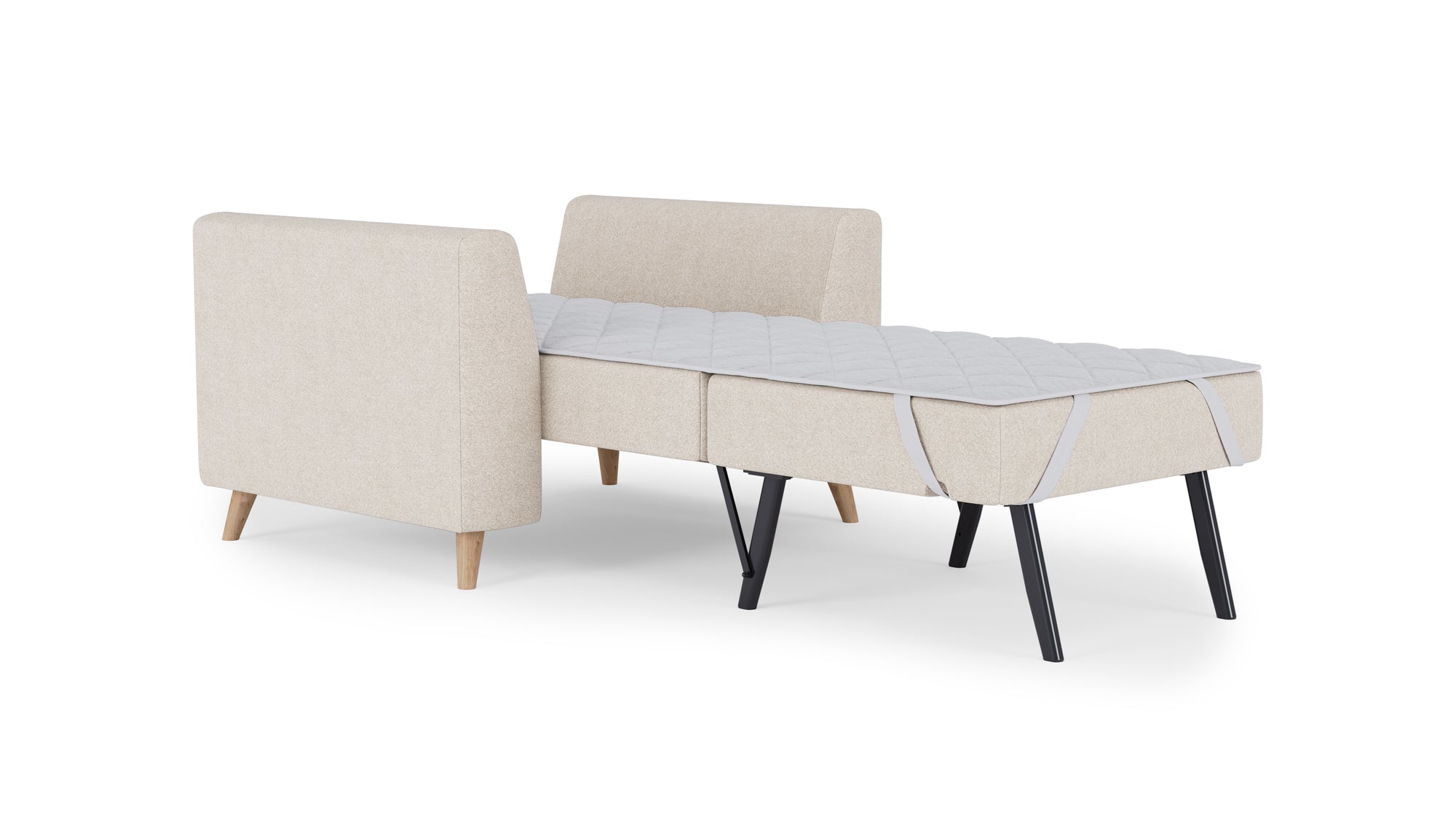 Schlafsessel von Bruno – in Glory Soft Beige, Holzfüße
