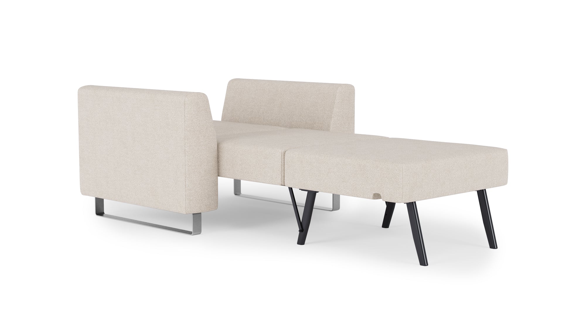 Schlafsessel von Bruno – in Glory Soft Beige, Metallfüße