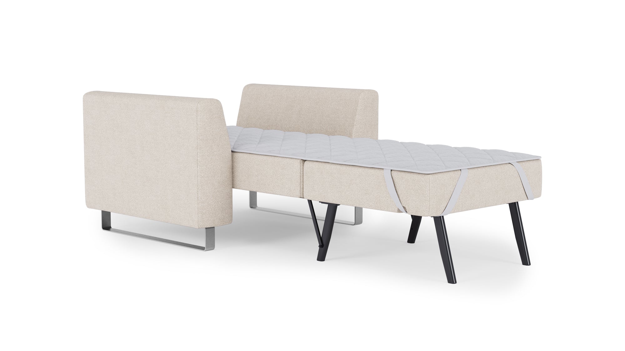 Schlafsessel von Bruno – in Glory Soft Beige, Metallfüße