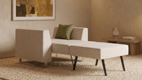 Ausgeklappter Schlafsessel in Glory Soft Beige