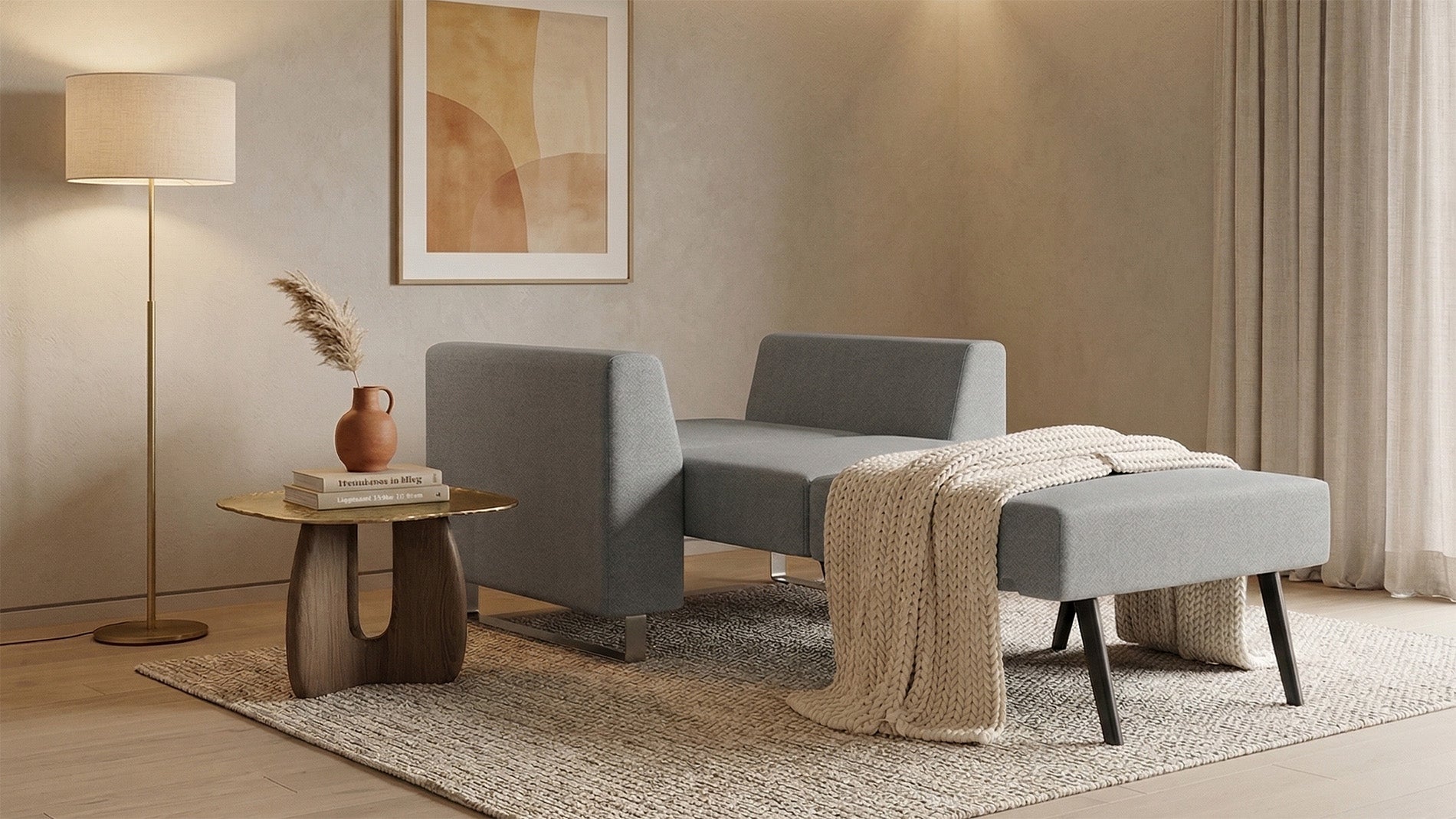 Ausgeklappter Schlafsessel
