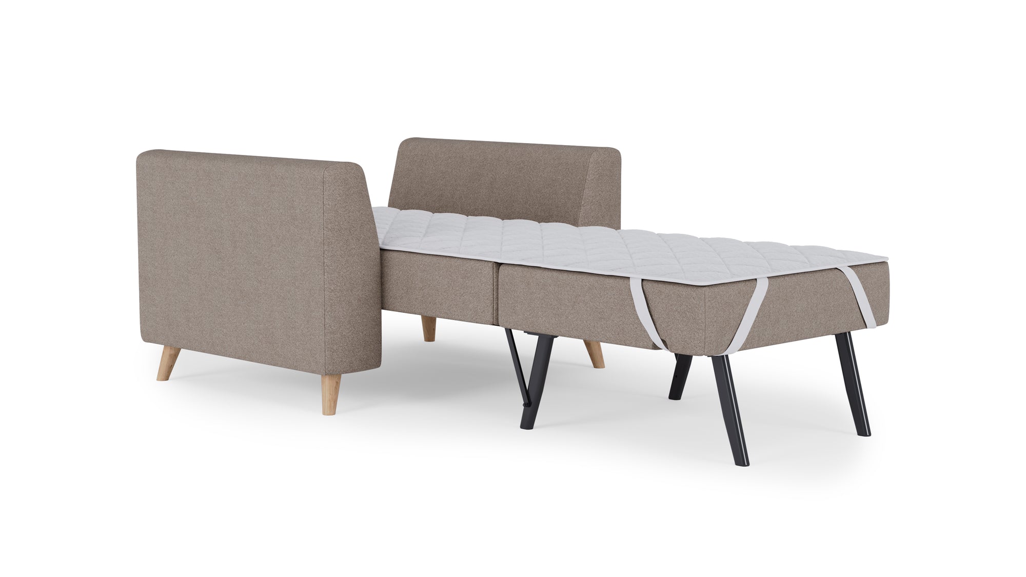 Schlafsessel von Bruno – in Glory Taupe, Holzfüße