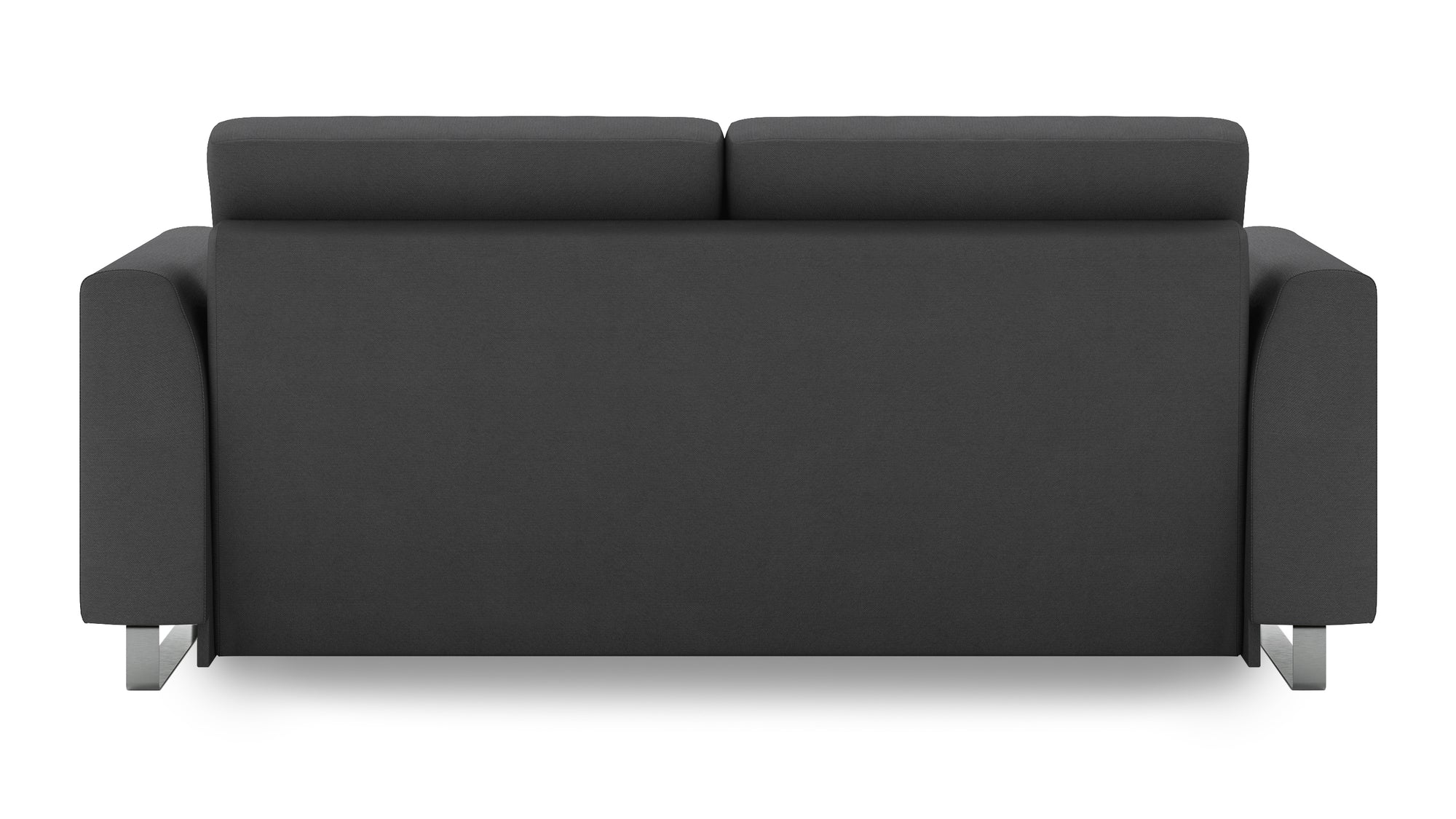 Schlafsofa von Bruno – 160 cm, in Anthrazit, Metallfüße
