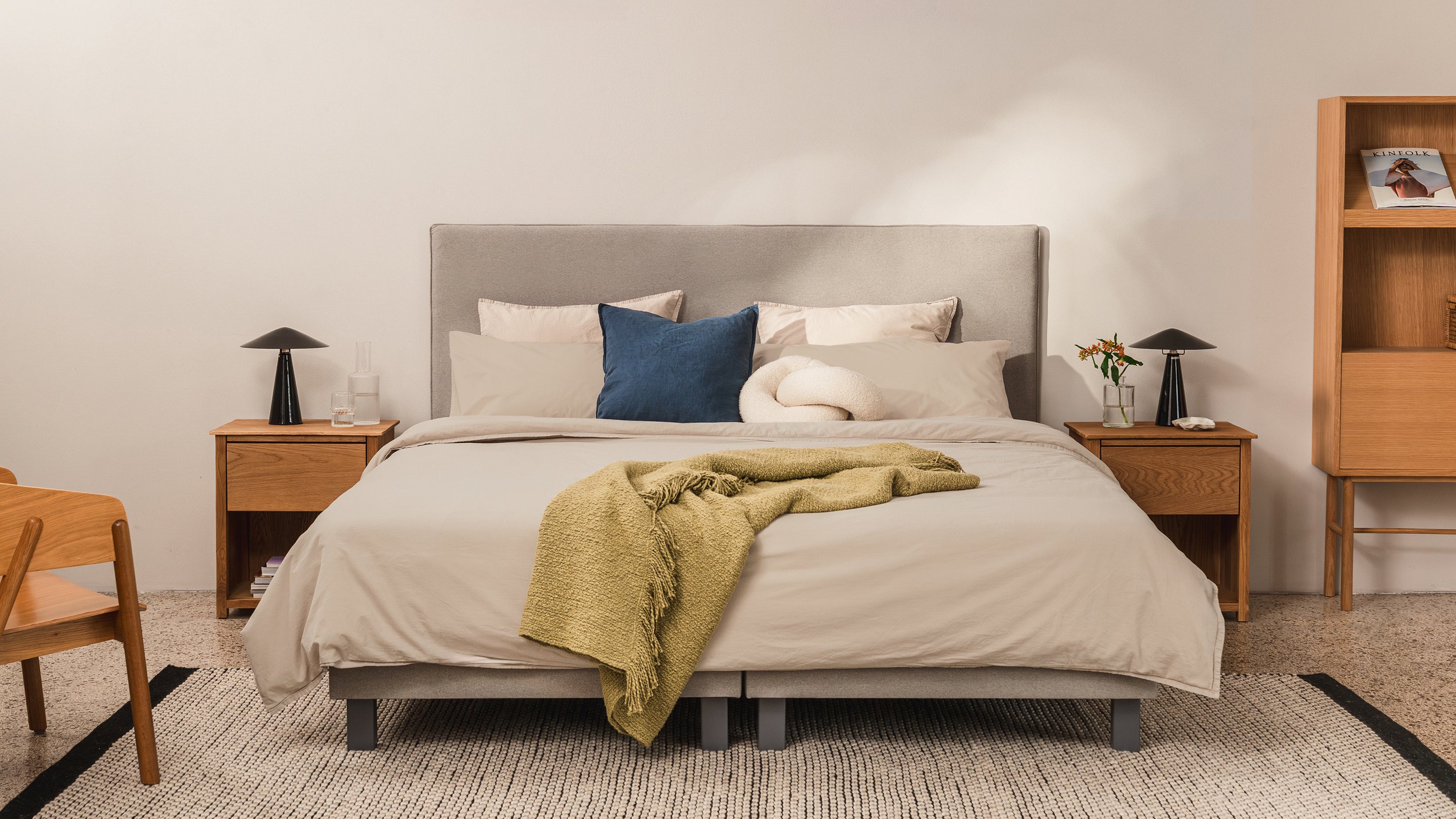 Beige Bettwäsche Set - Kissen 40x80cm, Decke 135x200cm