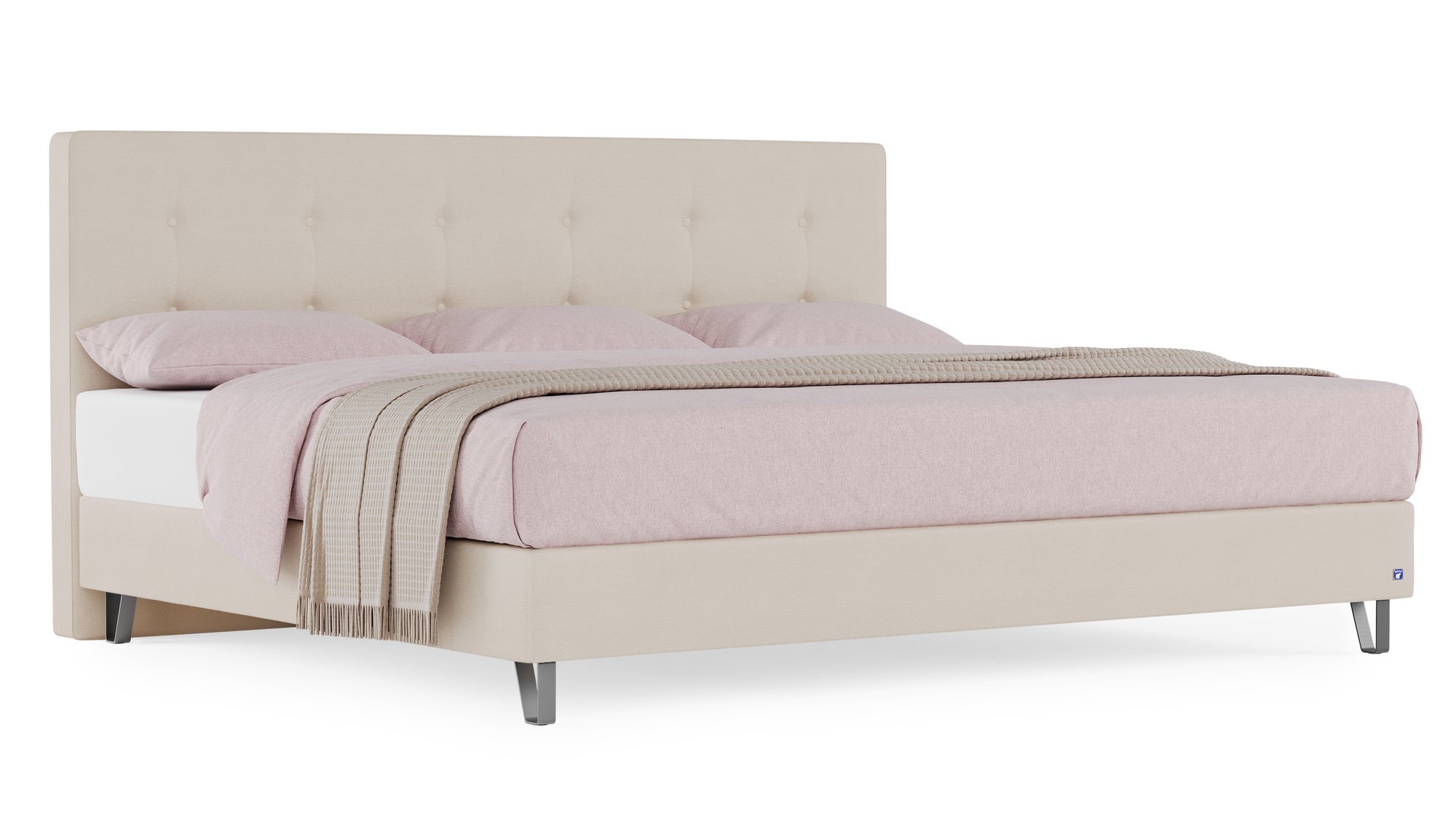 Familienbett von Bruno – in Beige, Opus-Kopfteil