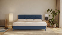 Familienbett von Bruno – in Blau, Opus-Kopfteil
