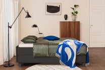 Boxspringbett Premium von Bruno – in Anthrazit, Compact-Kopfteil, Klassik-Armlehnen