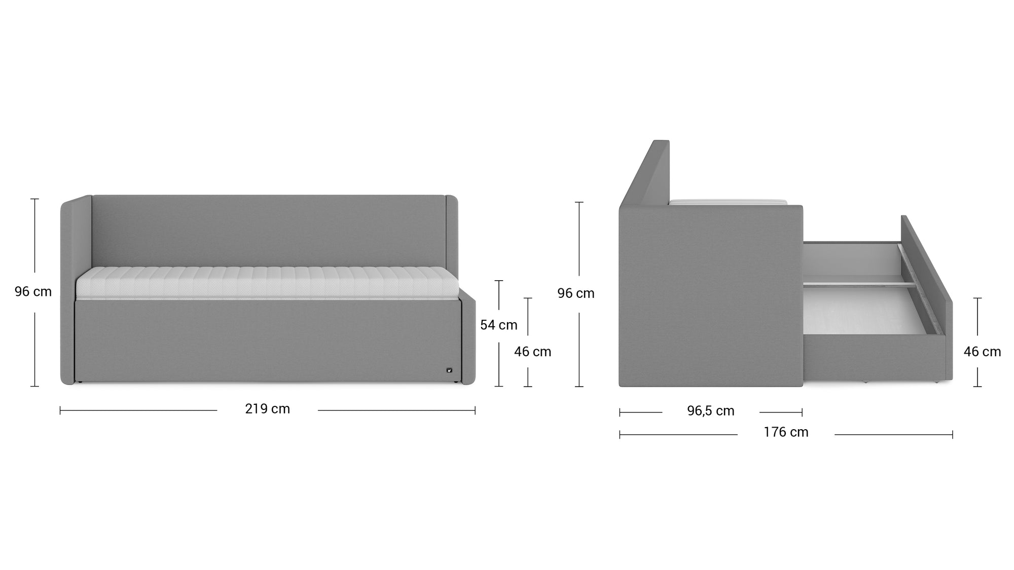 Flexibett von Bruno – in Hellgrau