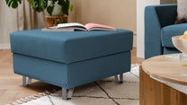 Hocker von Bruno – in Türkis, Metallfüße