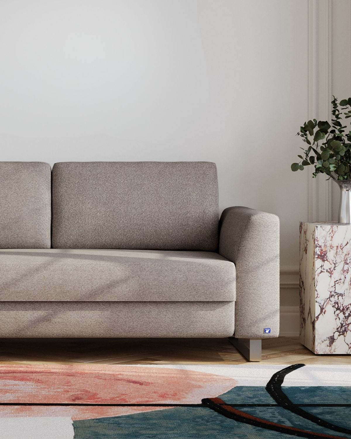 Schlafsofa von Bruno in Taupe Mobile – mit Schlaffunktion, ideal für Dauerschläfer, hochwertige Polsterung, kostenloser Versand, 10 Jahre Garantie, 30 Tage Probeschlafen.