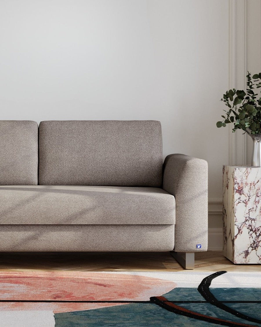 Schlafsofa von Bruno in Taupe Mobile – mit Schlaffunktion, ideal für Dauerschläfer, hochwertige Polsterung, kostenloser Versand, 10 Jahre Garantie, 30 Tage Probeschlafen.