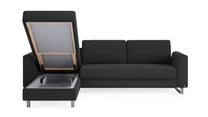 Schlafsofa von Bruno – 160 cm, in Anthrazit, Metallfüße