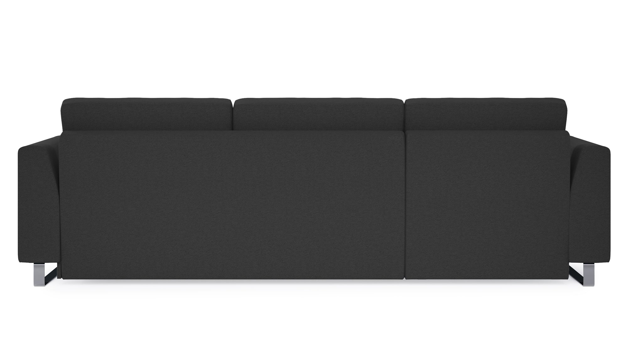 Schlafsofa von Bruno – 160 cm, in Anthrazit, Metallfüße