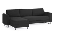 Schlafsofa von Bruno – 160 cm, in Anthrazit, Metallfüße