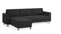 Schlafsofa von Bruno – 160 cm, in Anthrazit, Metallfüße