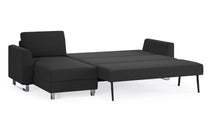 Schlafsofa von Bruno – 160 cm, in Anthrazit, Metallfüße