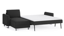 Schlafsofa von Bruno – 160 cm, in Anthrazit, Metallfüße
