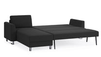Schlafsofa von Bruno – 160 cm, in Anthrazit, Metallfüße