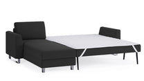 Schlafsofa von Bruno – 160 cm, in Anthrazit, Metallfüße