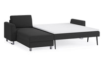 Schlafsofa von Bruno – 160 cm, in Anthrazit, Metallfüße