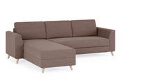 Schlafsofa von Bruno – 140 cm, in Braun, Holzfüße