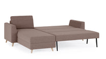 Schlafsofa von Bruno – 140 cm, in Braun, Holzfüße
