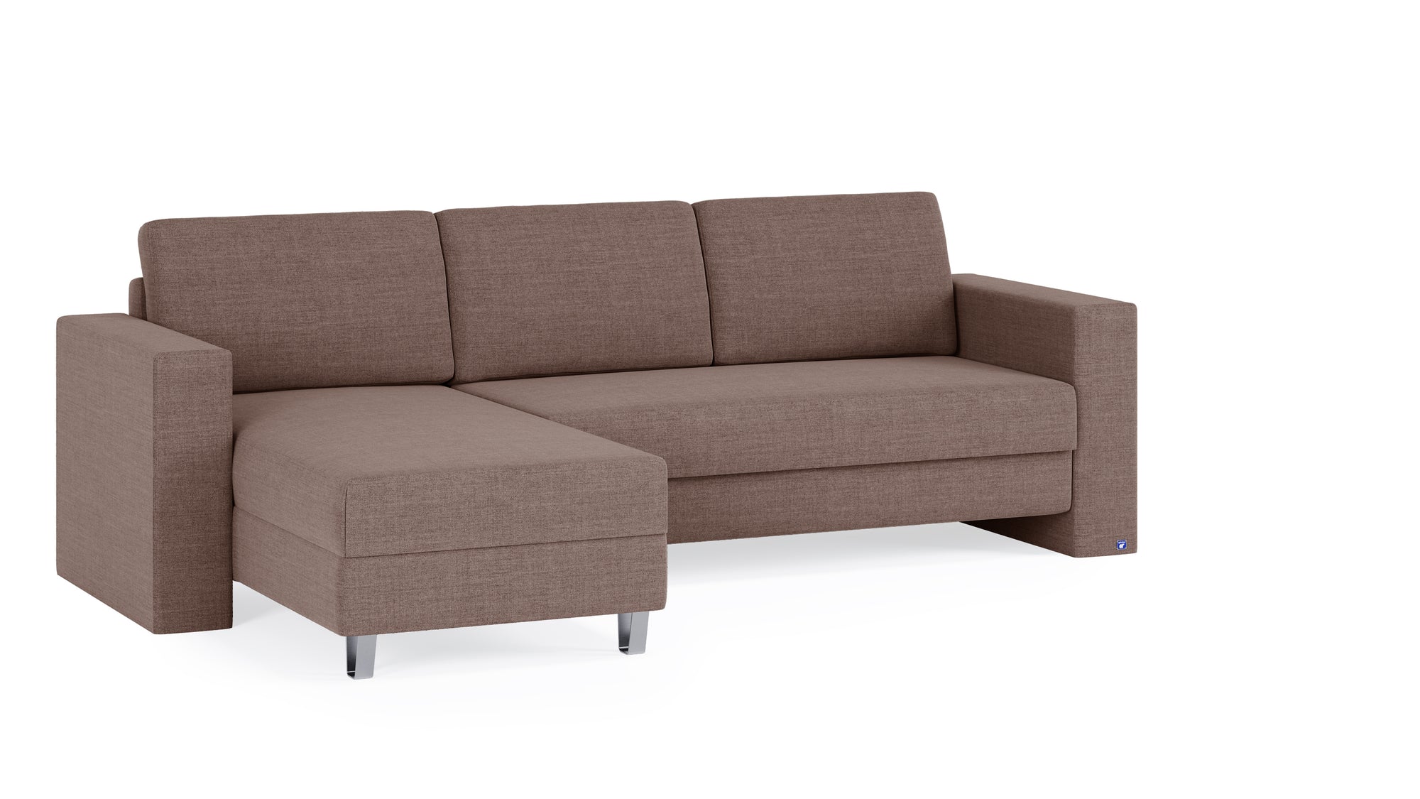 Schlafsofa von Bruno – 140 cm, in Braun