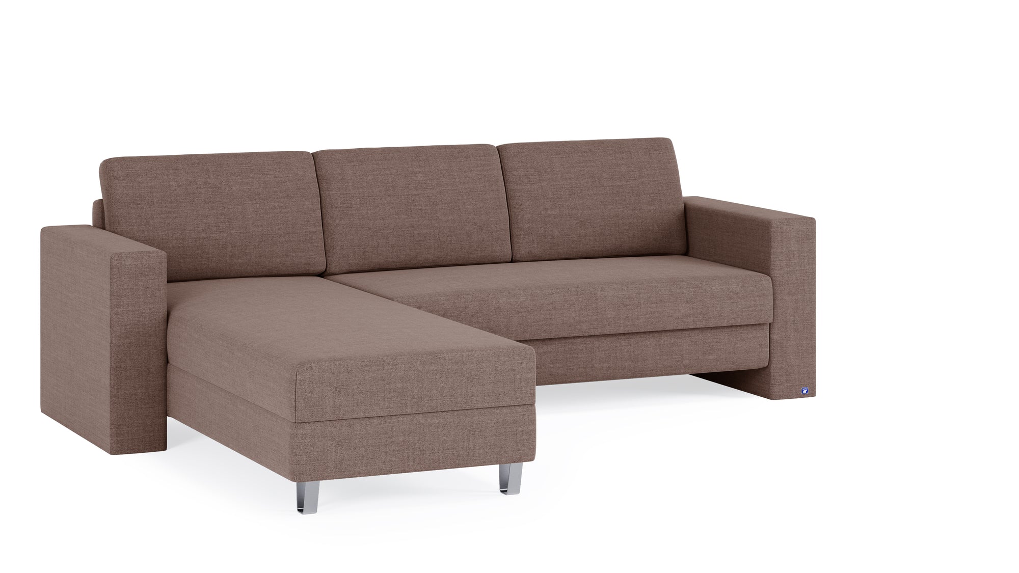 Schlafsofa von Bruno – 140 cm, in Braun