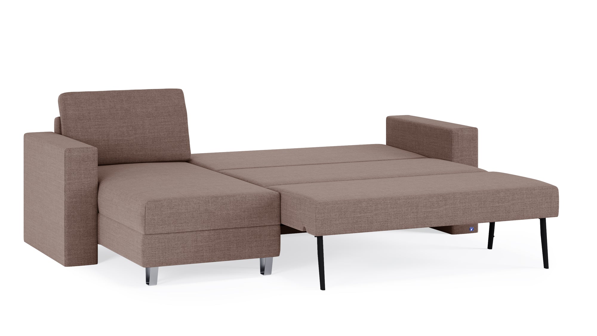 Schlafsofa von Bruno – 140 cm, in Braun