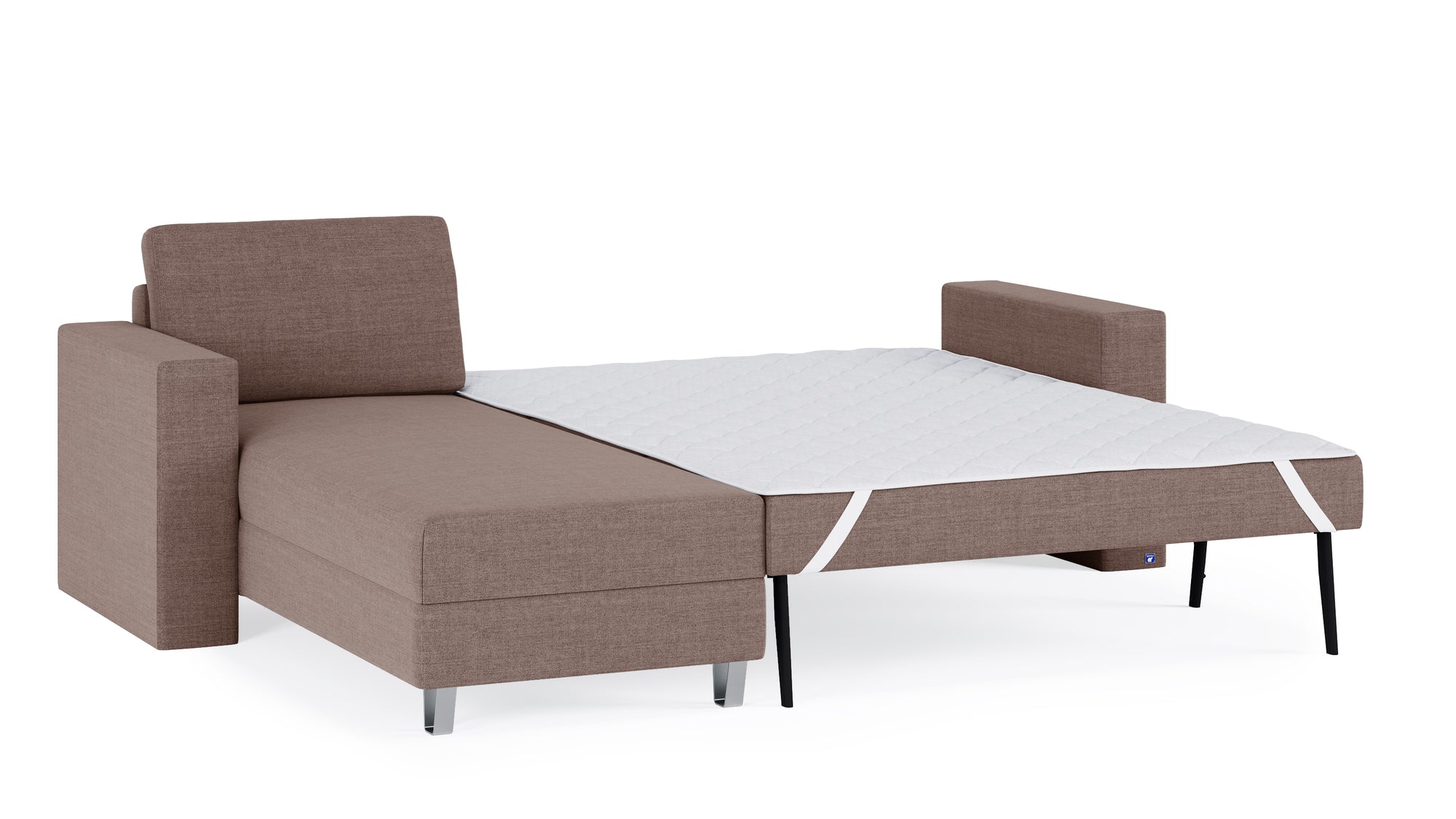 Schlafsofa von Bruno – 140 cm, in Braun